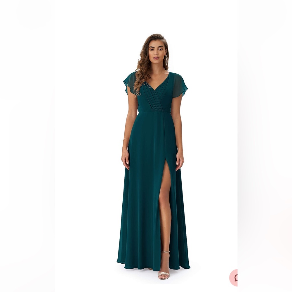 Azazie Rylee Bridesmaid Dress (Pine, Size A14)